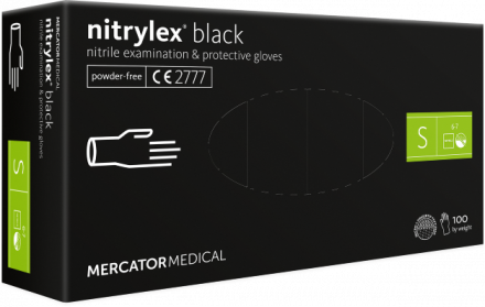 Перчатки нитриловые Nitrylex PF черные 50 пар S, L