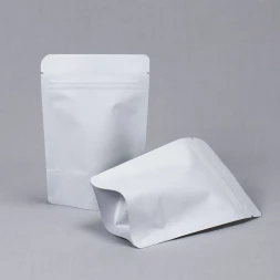 Дой-пак белый матовый металл внутри с замком zip-lock 105*150мм (35+35) уп 10шт