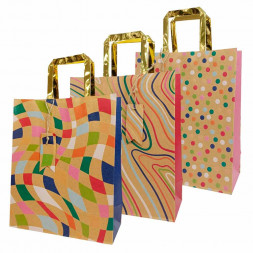 Пакет крафт с золотой ручкой размер 26*32*12см