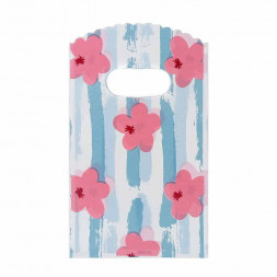 Пакет вырубной ПНД Розовые цветы 9*15см 45 мкм 50шт