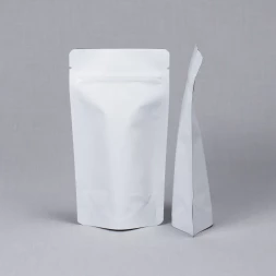 Дой-пак белый матовый металл внутри с замком zip-lock 105*190мм (35+35) уп 10шт