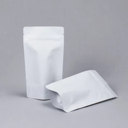 Дой-пак белый матовый металл внутри с замком zip-lock 105*190мм (35+35) уп 10шт