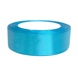 Лента атласная лазурная размер 2,5см*23м