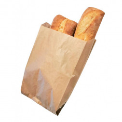 Пакет бумажный крафт с плоским дном 40г/м2 размер 25*14*6см уп 10шт