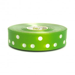 Лента простая полипропиленовая Горох салатовая размер 2см*50м