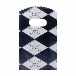 Пакет вырубной ПНД Ромбы черно-белые 9*15см 45 мкм 50шт