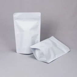 Дой-пак белый матовый металл внутри с замком zip-lock 170*260мм (45+45) уп 10шт