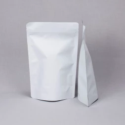 Дой-пак белый матовый металл внутри с замком zip-lock 170*260мм (45+45) уп 10шт