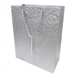 Пакет ЛЮКС Цветы с тиснением размер 26*32*12см