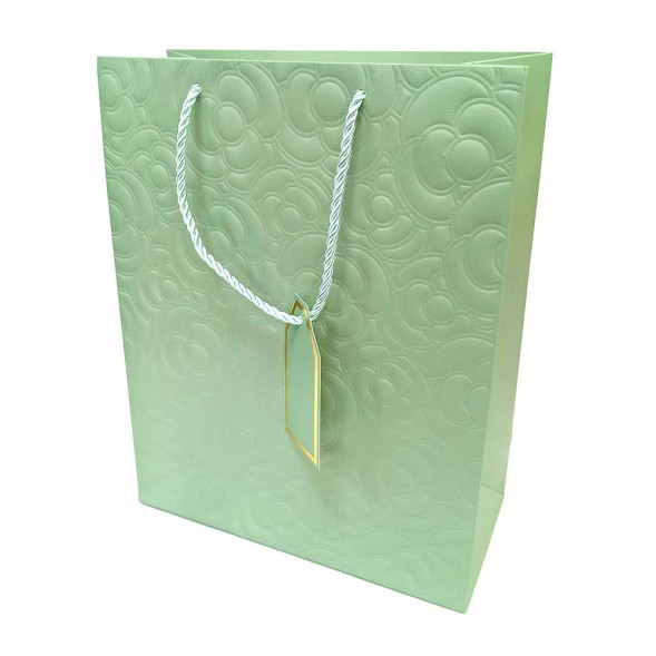 Пакет ЛЮКС Цветы с тиснением размер 26*32*12см