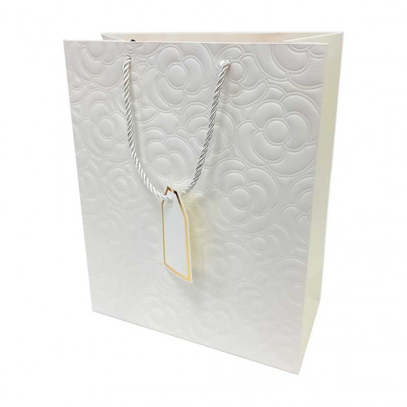 Пакет ЛЮКС Цветы с тиснением размер 26*32*12см