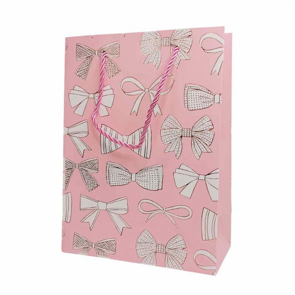 Пакет ЛЮКС Бантики с метал тиснением размер 18*23*10см