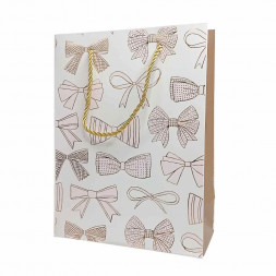 Пакет ЛЮКС Бантики с метал тиснением размер 18*23*10см