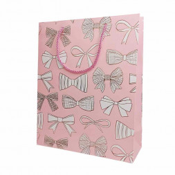 Пакет ЛЮКС Бантики с метал тиснением размер 26*32*12см