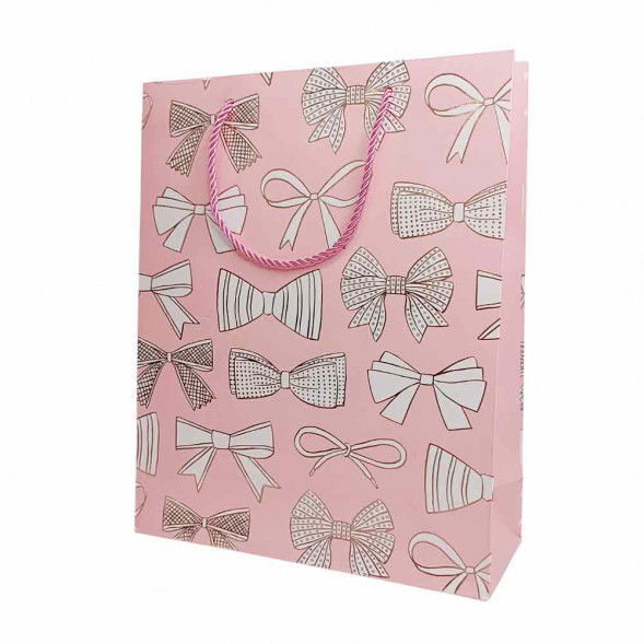 Пакет ЛЮКС Бантики с метал тиснением размер 26*32*12см