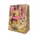Пакет крафт Мишки с цветами размер 18*23*10см