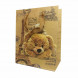 Пакет крафт Мишки с цветами размер 18*23*10см