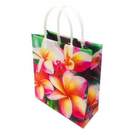 Пакет сумка размер 23*26см Персиково-розовые цветы