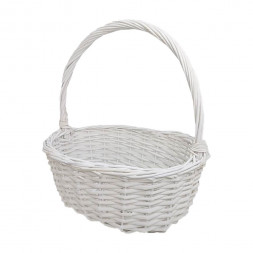 Корзина овальная беленая ива размер 41*32*17*40см