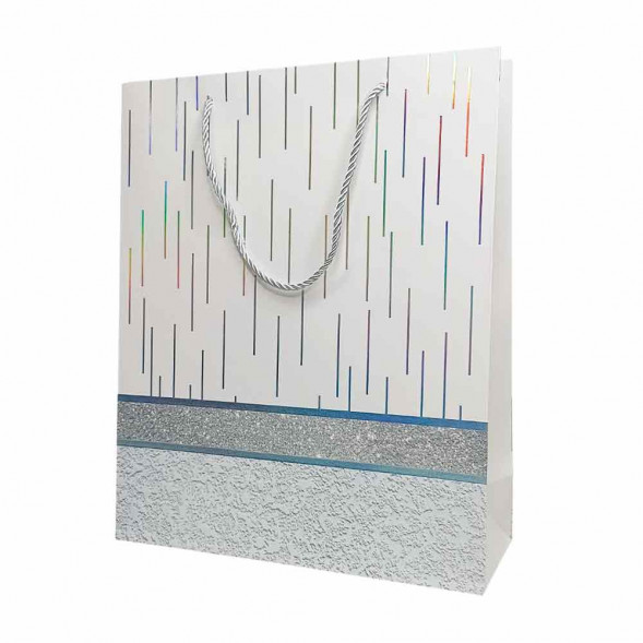 Пакет ЛЮКС Тиснение серебро размер 26*32*12см