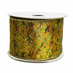 Лента органза с рисунком на проволоке размер 6,3см*9м