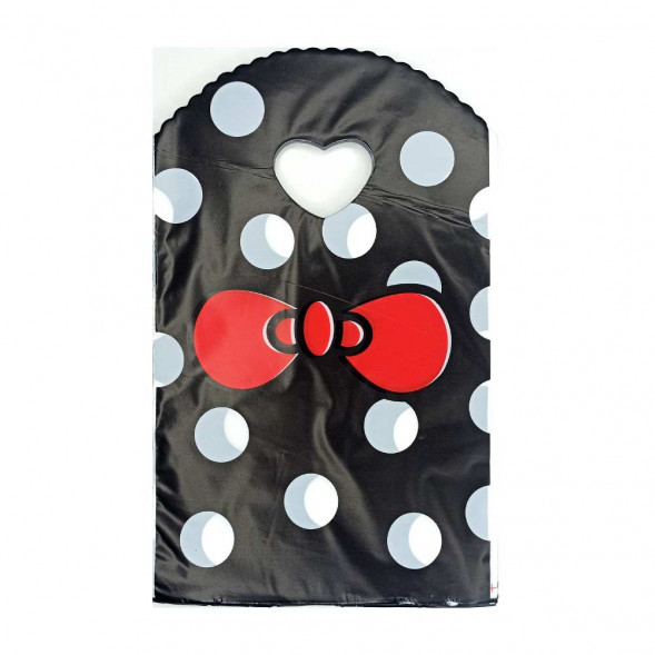 Пакет вырубной ПНД Красный бант 13*20см 45 мкм 50шт