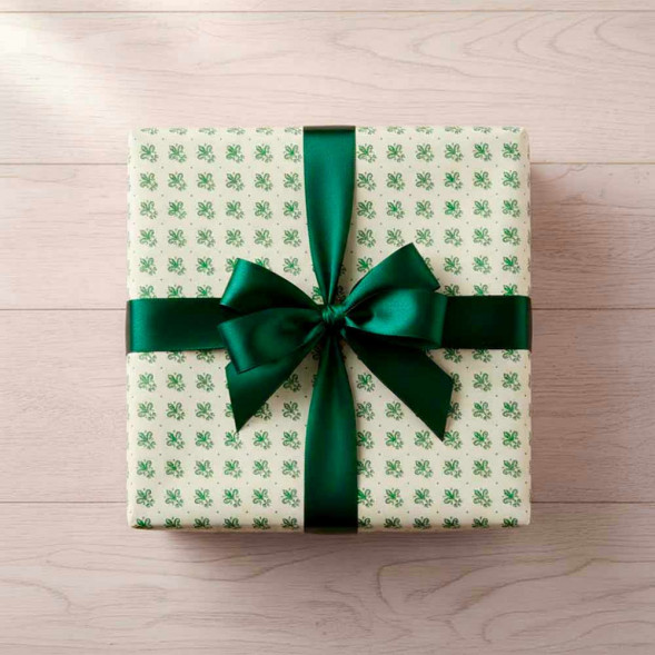 Бумага подарочная Зеленые пики размер листа 70см*100см уп 10л