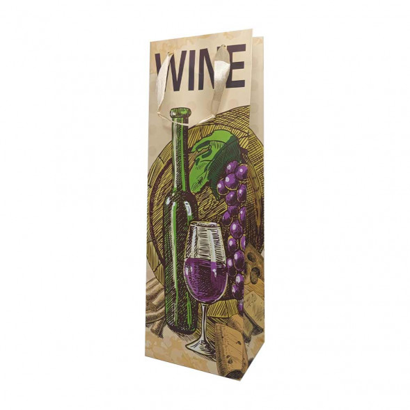 Пакет под бутылку ЛЮКС Wine размер 12*36*9см