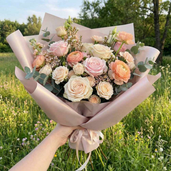 Пленка в рулоне Жемчужина телесно-розовая размер 58см*10м 65мкм