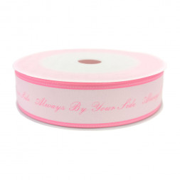 Лента полипропиленовая Надписи с кантом бледно-розовая размер 3см*45м