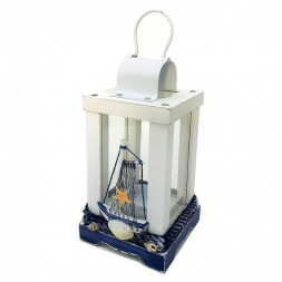 Лампа подсвечник Морская серия с парусником размер 9*17см