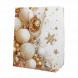 Пакет ЛЮКС НГ Елки, подарки, шары с блестками размер 18*23*10см