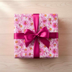 Бумага подарочная Хризантемы размер листа 70см*100см уп 10л