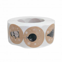 Наклейки НГ С Новым годом D-2,5см 500шт