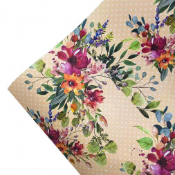 Бумага подарочная Весенняя акварель размер листа 70см*100см уп 10л