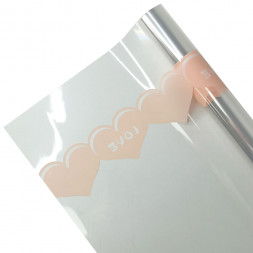 Пленка в рулоне Сердечный трепет светло-розовая размер 58см*10м 50мкм