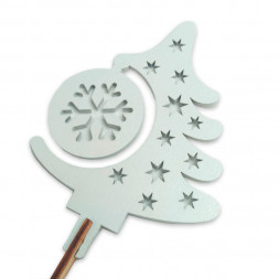 Топпер НГ Елка с шаром белая h-35см