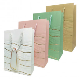 Пакет ЛЮКС Волна с золотым тиснением размер 14*20*7см