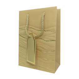 Пакет ЛЮКС Волна с золотым тиснением размер 14*20*7см