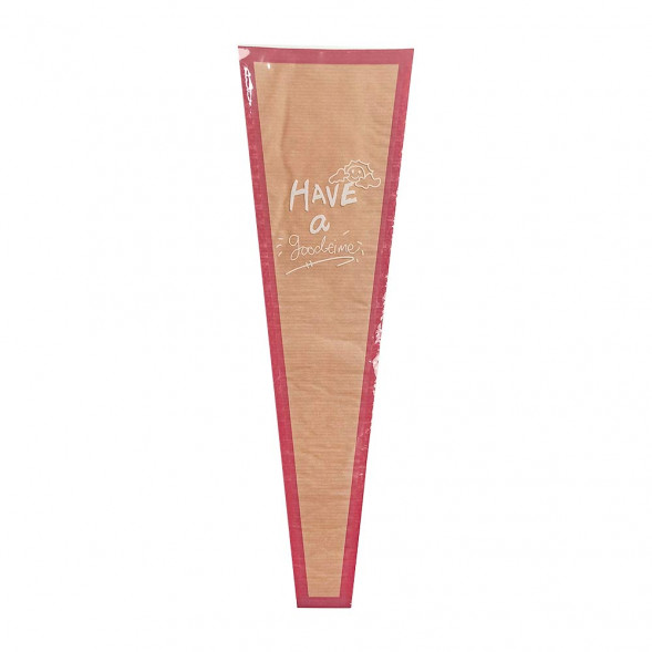 Конус крафт на 1 цветок Have a good time красный размер 12,5*4*45см уп 30шт