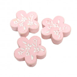 Декор Цветок розовый на липучке размер 2,5см