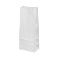 Пакет бумажный белый с прямоугольным дном 70г/м2 размер 17*8*5см уп 10шт