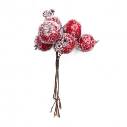 Ягоды красные заснеженные D-2см Н-15см 6шт