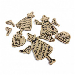 Наклейки крафт ретро Платья Сумочки размер 16*12*0,2см