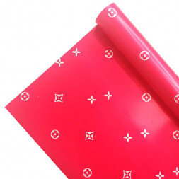 Пленка в рулоне матовая Бренд ярко-розовая размер 58см*10м 65мкм
