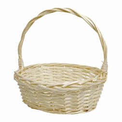 Корзина овальная белая ива 830848 размер 24*19*10*26см