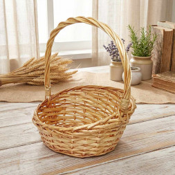 Корзина овальная ива медовая скошенный край в 3-х размерах 