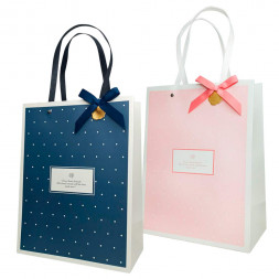 Пакет ЛЮКС Горошек с бантиком размер 24*32*13см