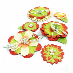 Цветы для декорирования D-3см и 6см уп 6шт