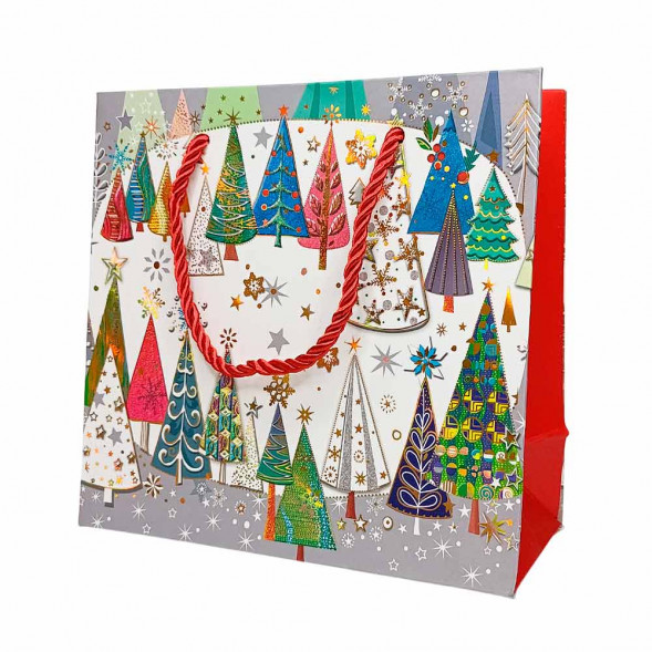 Пакет ЛЮКС НГ Новогодний мини с золотым тиснением размер 14*15*7см